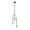 Z-Lite Neutra 3 Light Chandelier, Matte Black + Foundry Brass & Opal 621-3MB-FB - alternate 1